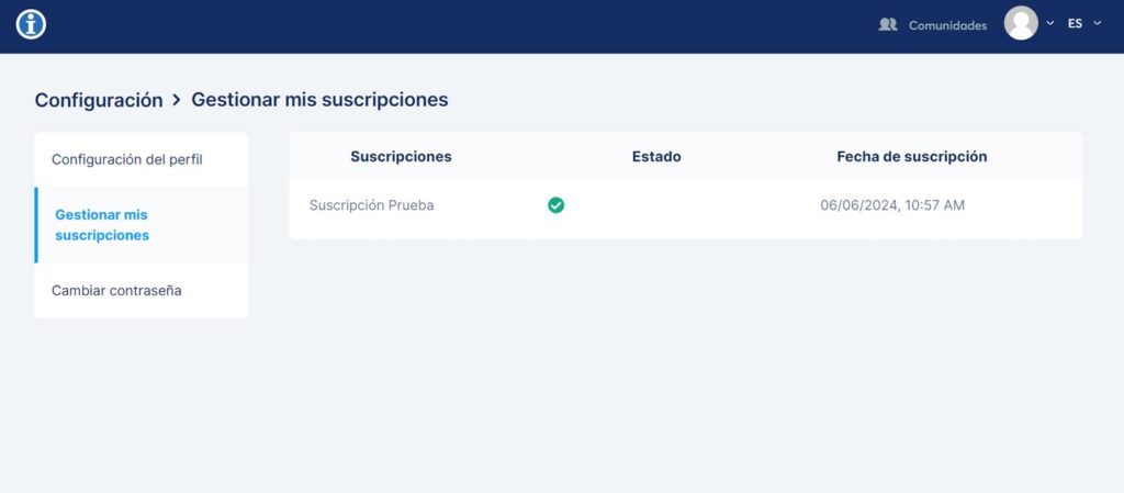 gestionar suscripciones