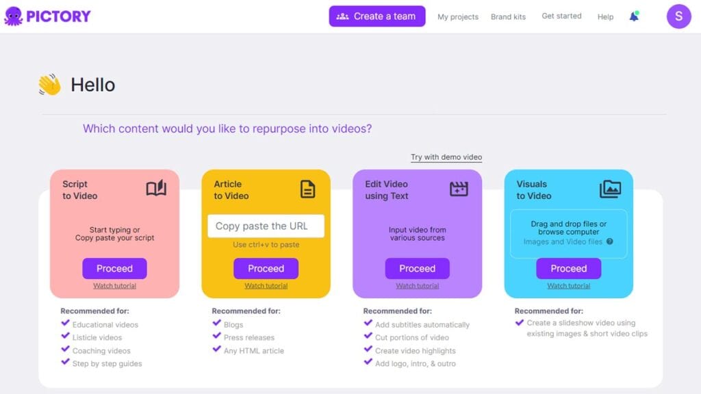 Proceso de Creación de Videos con Pictory.ai
