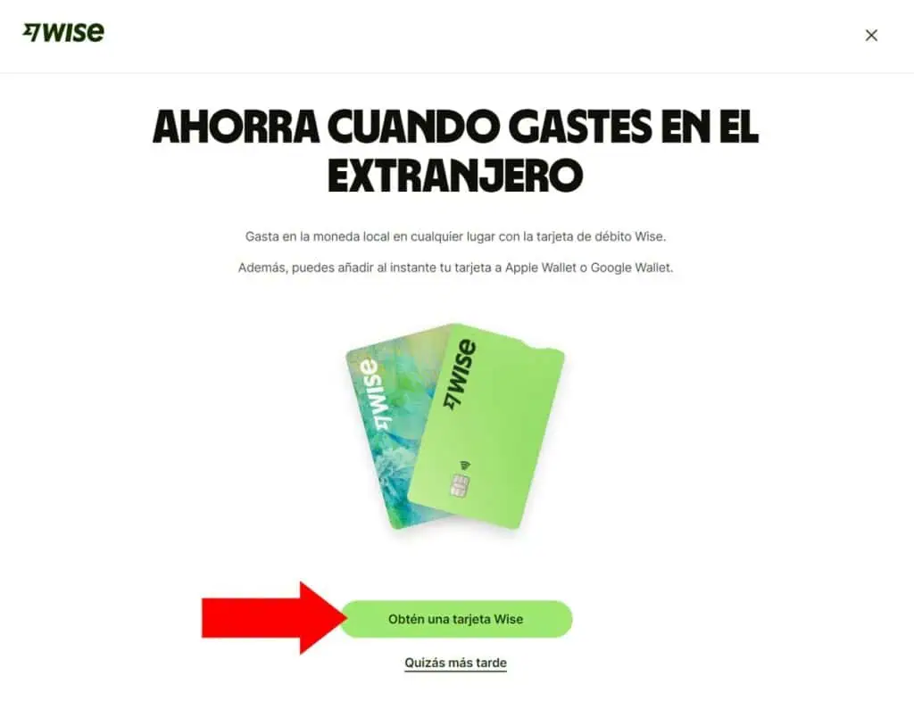 registro en wise obtener tarjeta