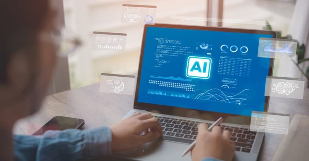 Interfaz de Jasper Chat en un dispositivo móvil, mostrando sugerencias de contenido y generación de imágenes con IA.