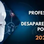 Imagen de un robot con elementos tecnológicos y el texto “Las 10 profesiones que desaparecerán por la IA en 2025”